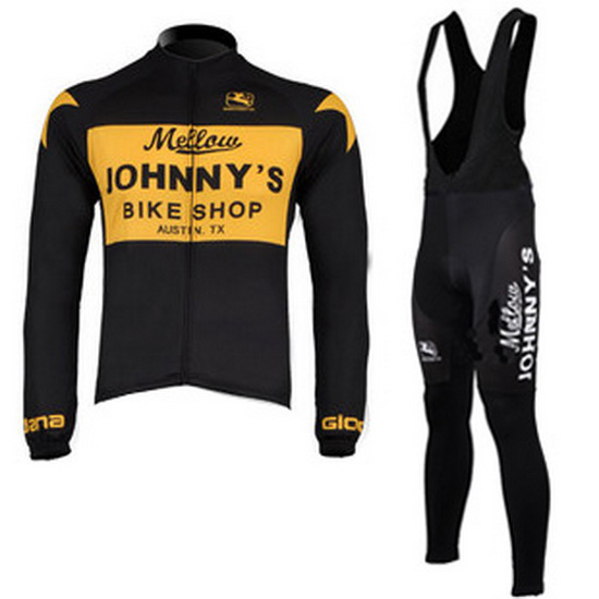 2010 Maillot Johnnys Tirantes Mangas Largas Negro Y Amarillo